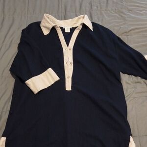 Cynthia Rowley Navy and Cream Top